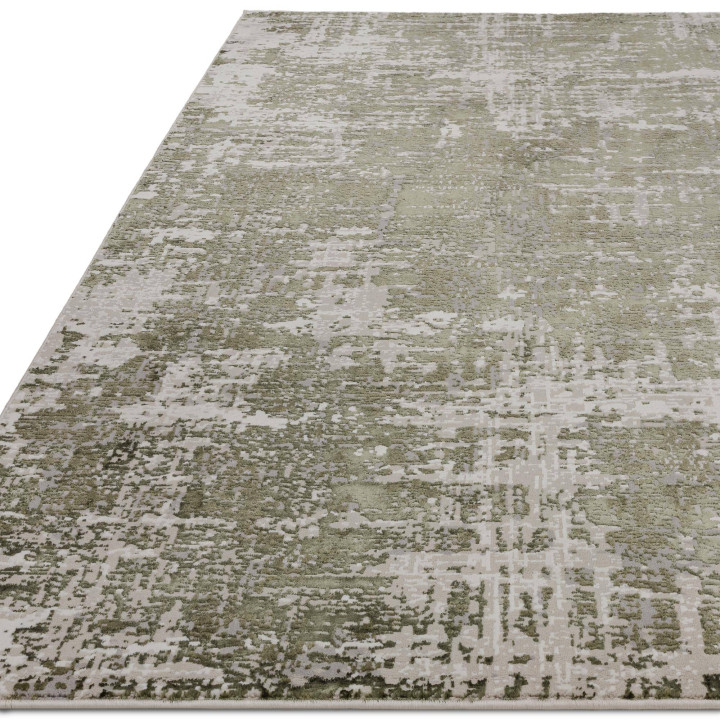 Tappeto Stellar astratto verde oliva e beige 160