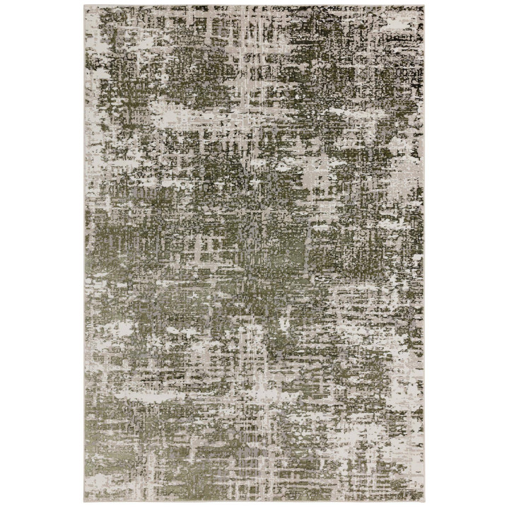 Tappeto Stellar astratto verde oliva e grigio 20