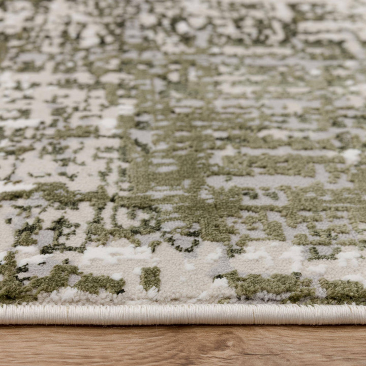 Rug Stellar abstract olive green grey beige ecru