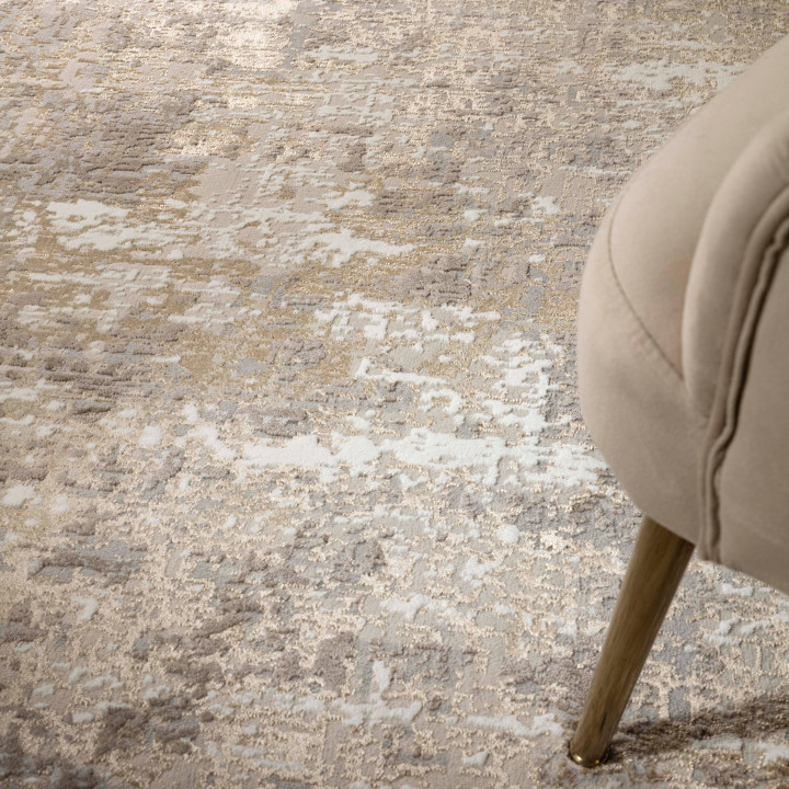 Tappeto Stellar astratto beige e grigio talpa 20