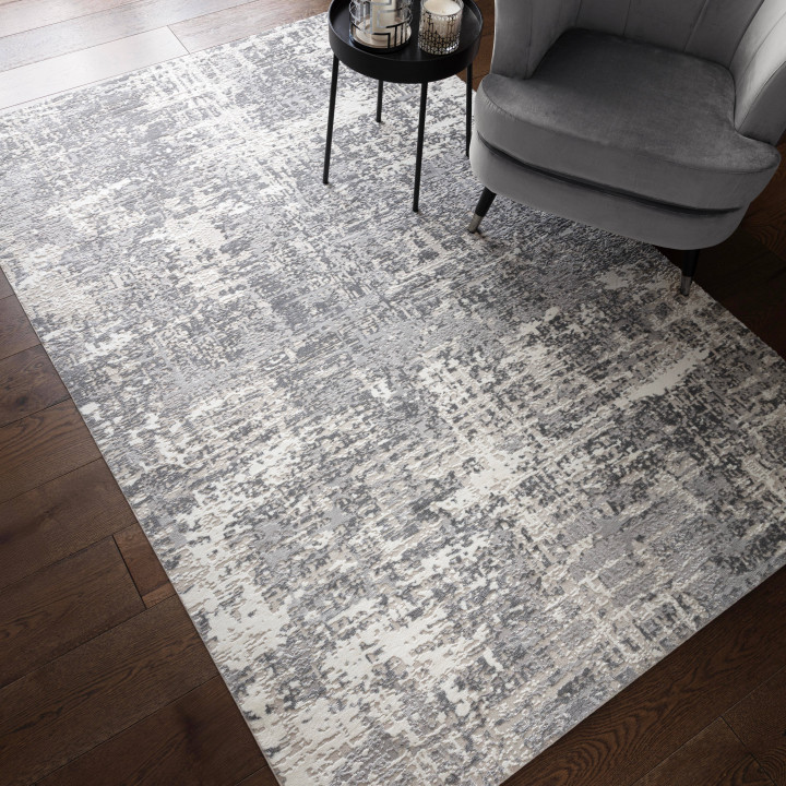 Rug Stellar abstract grey silver white 120x170 c