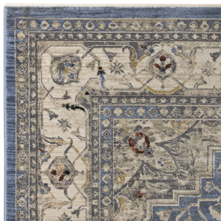 Rug Sovereign floral with medallion blue beige g