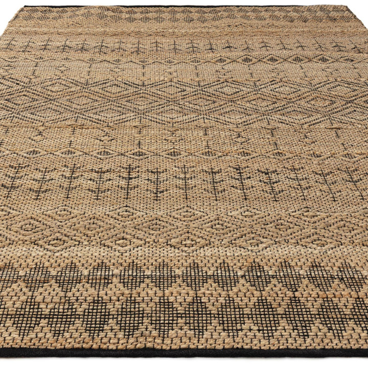 Tappeto Asher geometrico beige e nero 200x290 cm