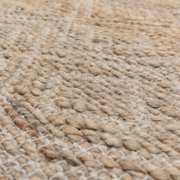 Tappeto Asher geometrico beige e corda 120x170 c