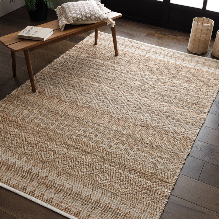 Rug Asher geometric beige light brown 160x230 cm