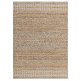 Tappeto Asher geometrico beige e corda 200x290 c
