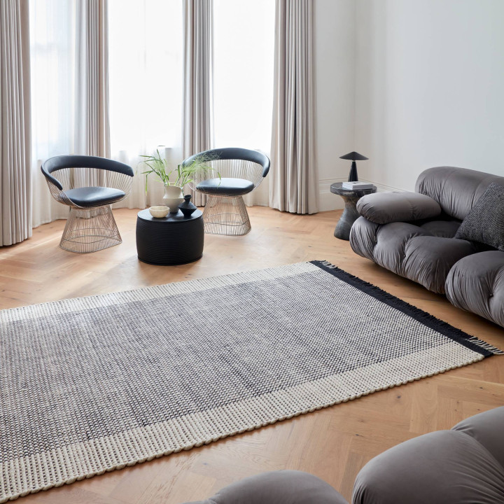 Tappeto Avalon geometrico nero e beige 120x170 c
