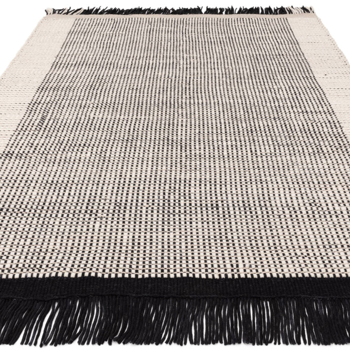 Tappeto Avalon geometrico nero e beige 200x290 c