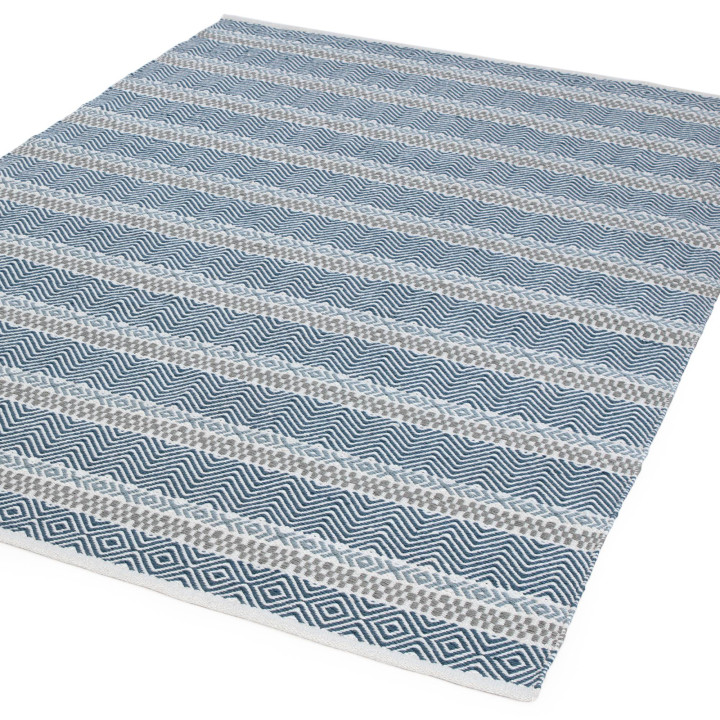 Rug Boardwalk geometric blue light blue light gr