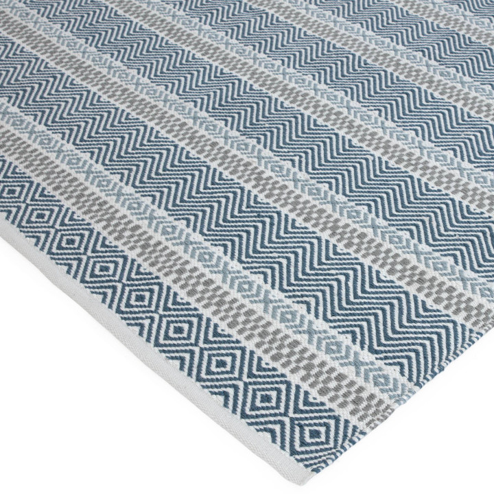Tappeto Boardwalk geometrico blu e azzurro 120x1
