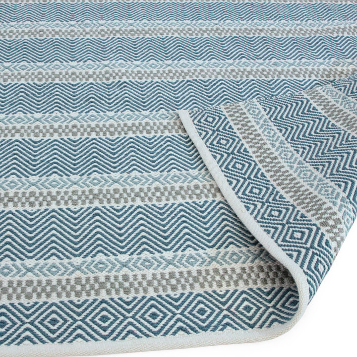 Rug Boardwalk geometric blue light blue light gr