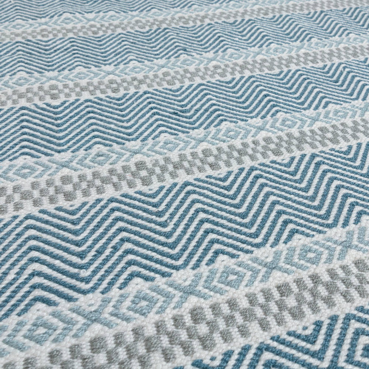 Tappeto Boardwalk geometrico blu e azzurro 120x1