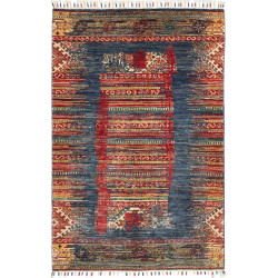 Hand Made Rug Mosaic Pakistan 102x152 Blue Red