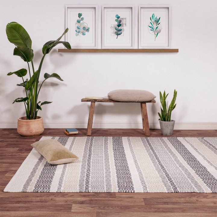 Rug Boardwalk geometric light grey dark grey bei