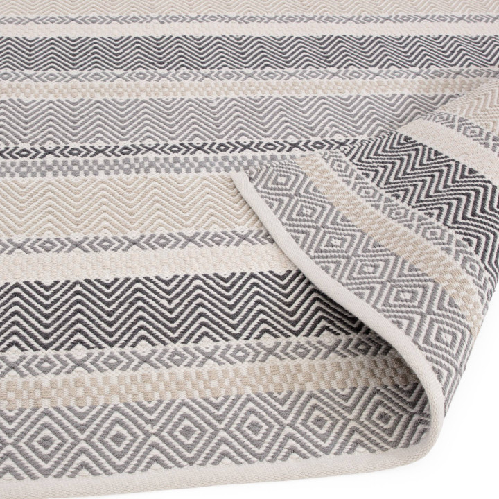 Rug Boardwalk geometric light grey dark grey bei