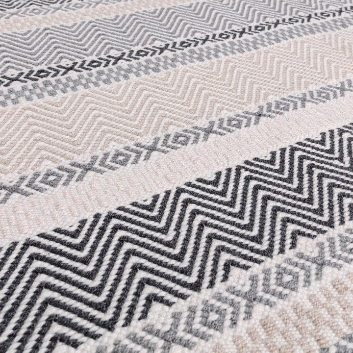 Rug Boardwalk geometric light grey dark grey bei