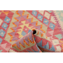 Tappeto Kilim Afghanistan 78x191 Crema Rosa Ros