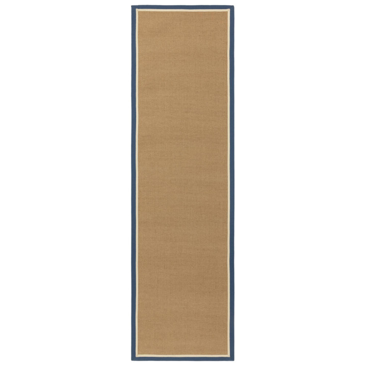 Tappeto Bordo geometrico beige e blu 200x290 cm