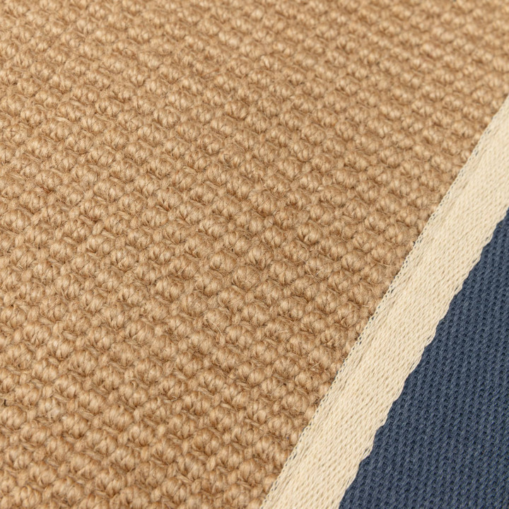 Tappeto Bordo tinta unita beige e blu scuro 240x