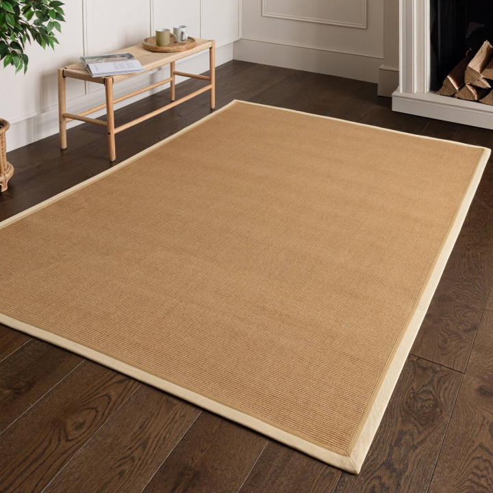 Rug Bordo plain beige rope 120x170 cm