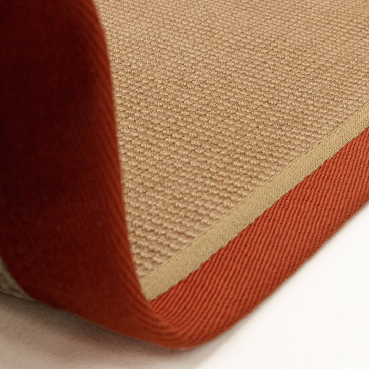 Tappeto Bordo geometrico beige e mattone 160x230