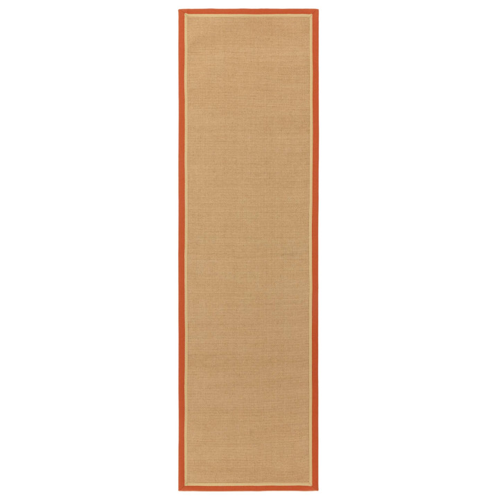 Tappeto Bordo geometrico beige e mattone 160x230