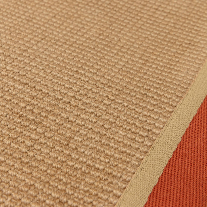 Tappeto Bordo tinta unita beige e arancione 240x