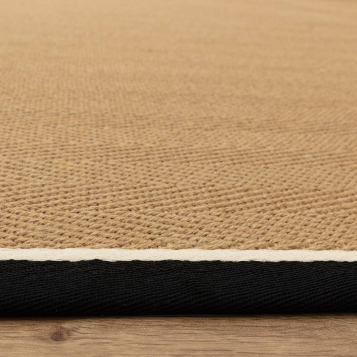 Tappeto Bordo geometrico beige e nero corsia 67x
