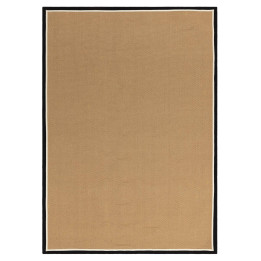 Tappeto Bordo geometrico beige e nero 120x170 cm