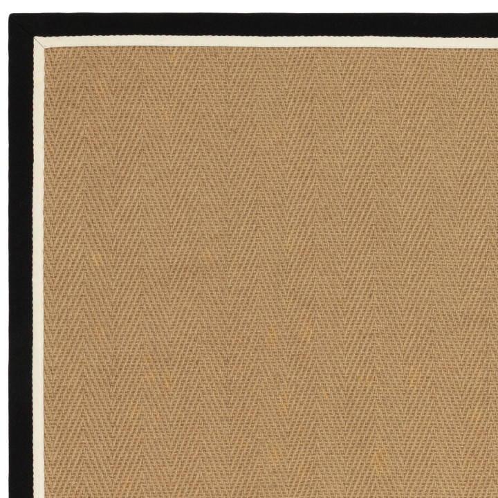 Tappeto Bordo geometrico beige e nero 240x340 cm