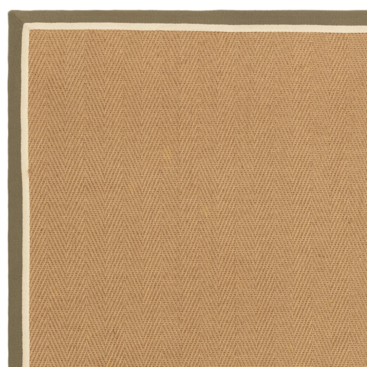 Tappeto Bordo geometrico beige e marrone chiaro