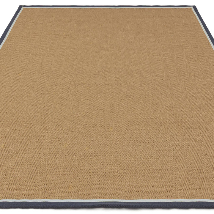 Tappeto Bordo geometrico beige e grigio 200x290