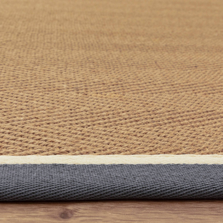 Tappeto Bordo geometrico beige e grigio 200x290