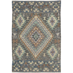 Hand Made Rug Kilim Afghanistan 100x149 Blue Gr