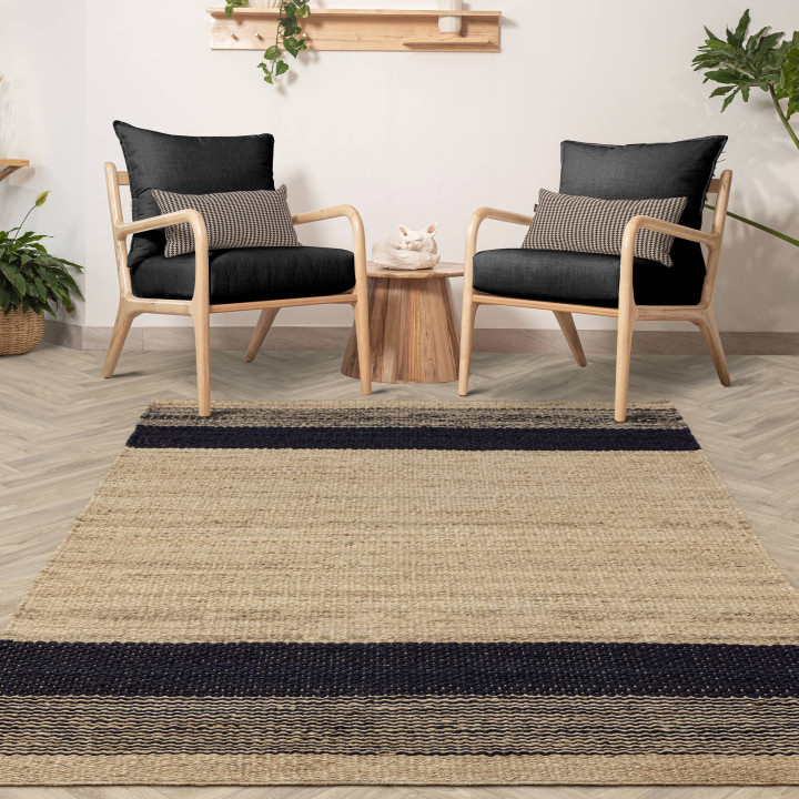 Tappeto Cedar geometrico beige e antracite 160x2