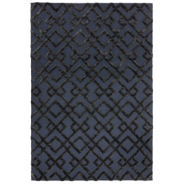 Tappeto Dixon geometrico blu scuro e grigio scur