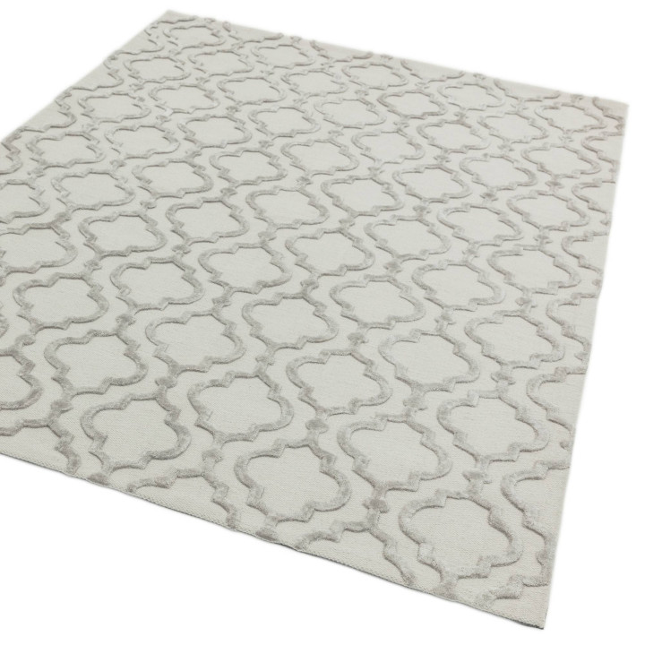 Tappeto Dixon geometrico grigio chiaro e beige 1