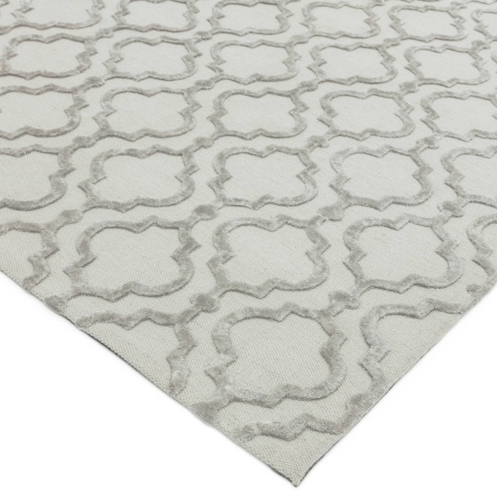 Rug Dixon geometric light grey beige 120x170 cm