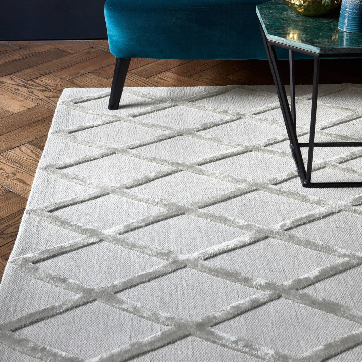 Rug Dixon geometric white cream 200x290 cm