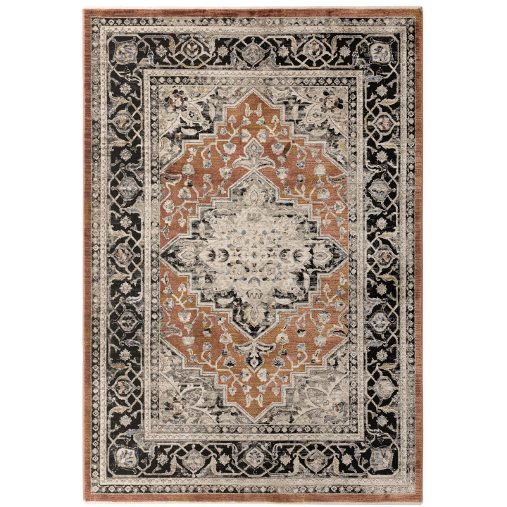 Rug Sovereign floral with medallion copper black