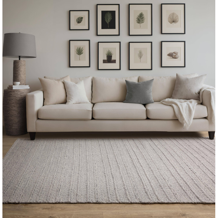 Rug Grayson plain light grey silver 160x230 cm