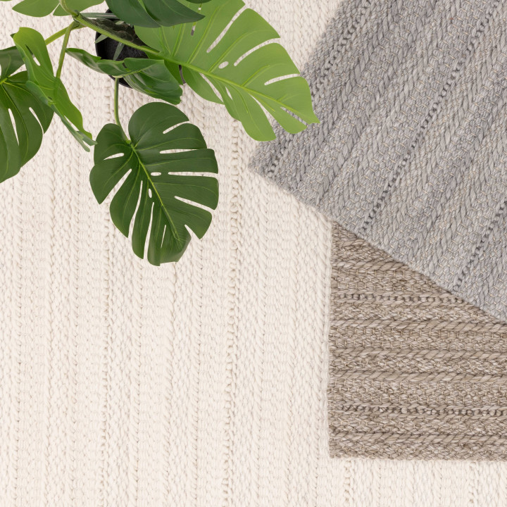 Rug Grayson plain light grey silver 160x230 cm