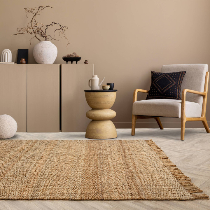 Rug Grove plain beige taupe 200x290 cm