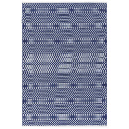 Tappeto Halsey geometrico blu scuro e bianco 120