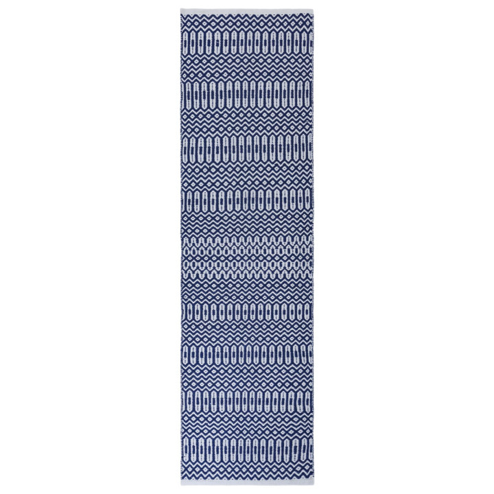 Rug Halsey geometric dark blue white 120x170 cm