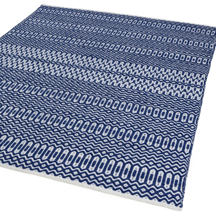Rug Halsey geometric blue white 200x290 cm