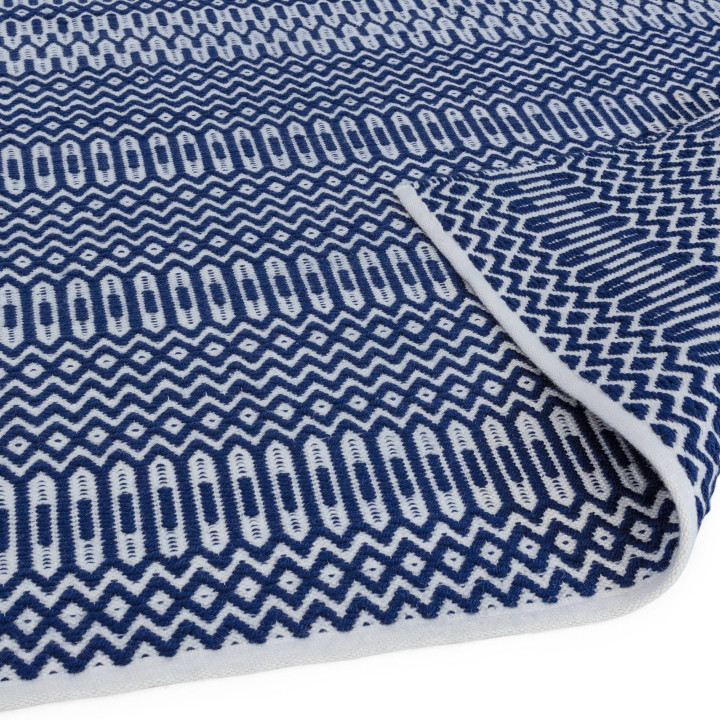 Tappeto Halsey geometrico blu e bianco 200x290 c