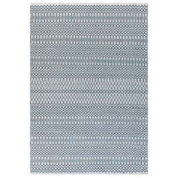 Tappeto Halsey geometrico blu e bianco 120x170 c