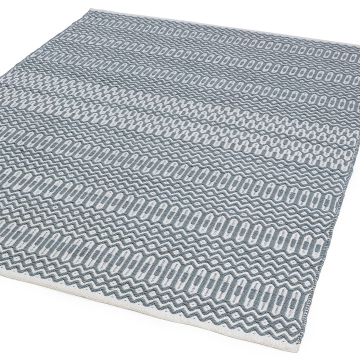 Rug Halsey geometric blue white 160x230 cm