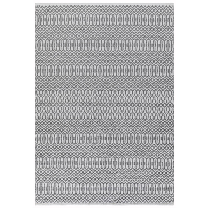 Tappeto Halsey geometrico grigio e argento 120x1